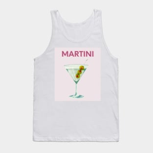 Cute Feminine Y2k Girly Martini Cocktail Print Tank Top